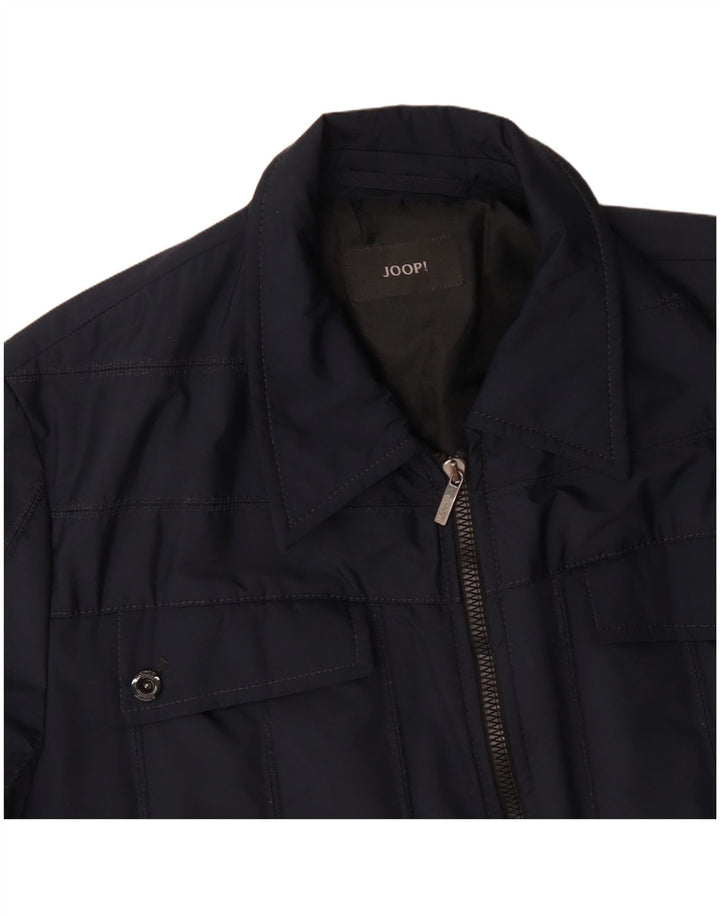 Joop Mens Bomber Jacket UK 40 Large Navy Blue Polyester