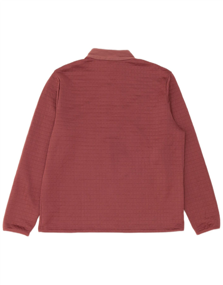 Adidas Mens Zip Neck Pullover Tracksuit Top Large Burgundy Polyester