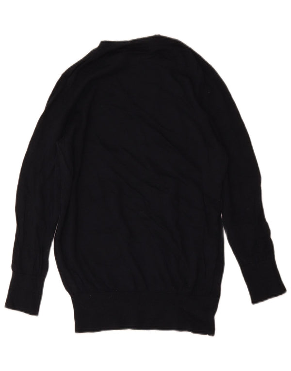 Gap Womens Crew Neck Jumper Sweater UK 10 Small Navy Blue Wool