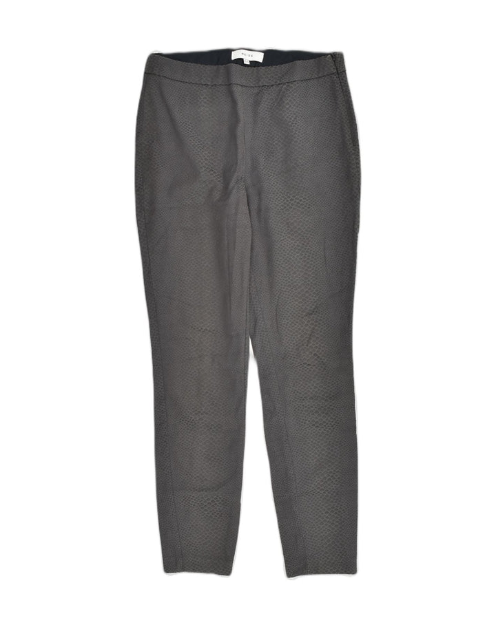 REISS Womens Slim Casual Trousers UK 8 Small W28 L26  Grey Animal Print | Vintage Reiss | Thrift | Second-Hand Reiss | Used Clothing | Messina Hembry 