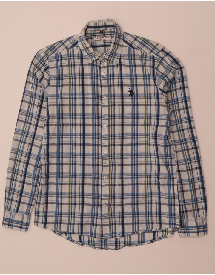 U.S. POLO ASSN. Mens Shirt Small Blue Check Cotton