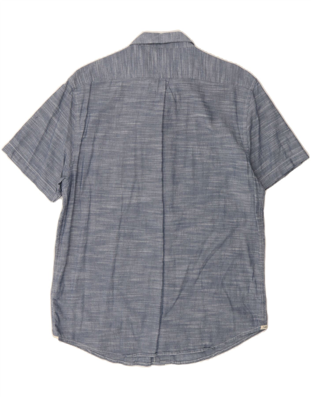 LEE Mens Regular Fit Short Sleeve Shirt Large Grey Flecked Cotton Vintage Lee and Second-Hand Lee from Messina Hembry 