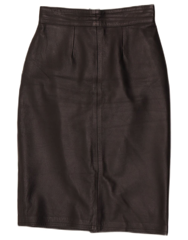 Vintage Damen Lederrock W24 XS Schwarz