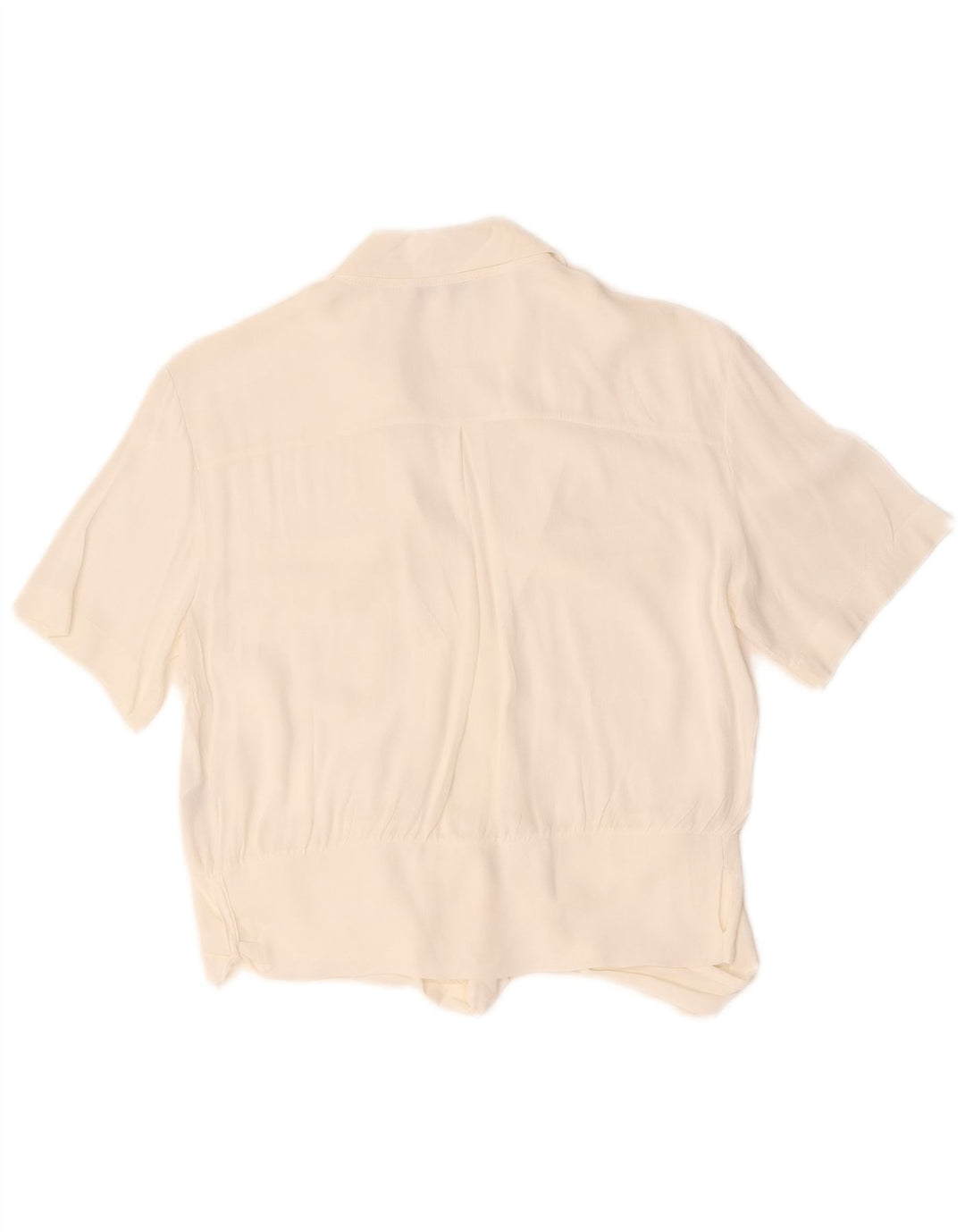 Patrizia Pepe Womens Front Tie Short Sleeve Shirt Blouse IT 42 Medium White