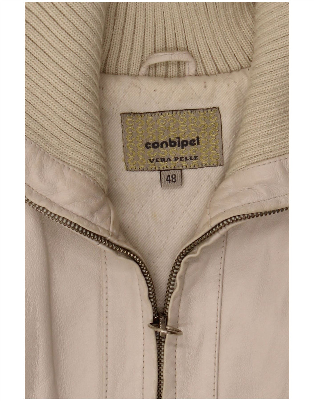 Conbipel Dame Læderjakke IT 48 XL Hvid Læder