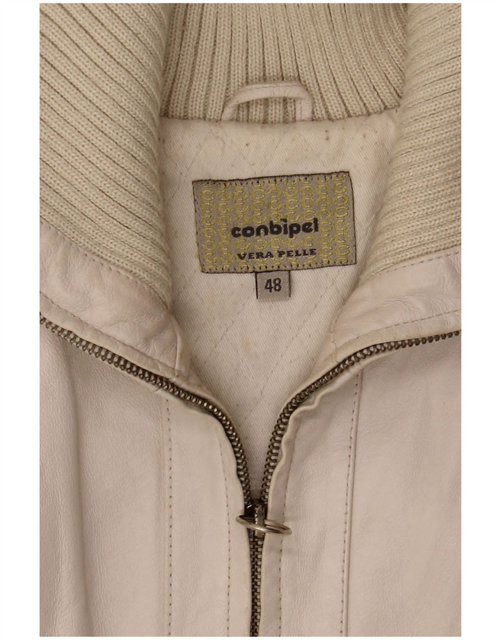 Conbipel Dame Læderjakke IT 48 XL Hvid Læder