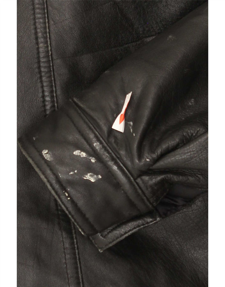 Jaqueta de couro masculina vintage IT 48 média preta