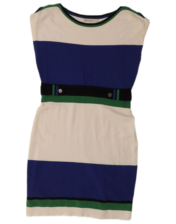 Abito tubino oversize da donna Karen Millen US 4 piccolo a righe multicolore