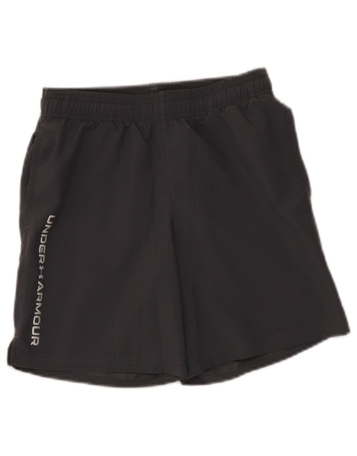 Pantaloni scurți sport grafic Under Armour pentru băieți 9-10 ani, poliester mediu gri