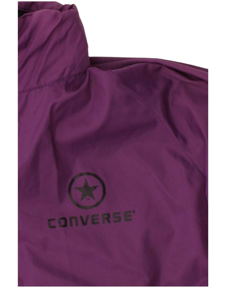 CONVERSE Womens Reversible Jacket UK 14 Medium Black Geometric