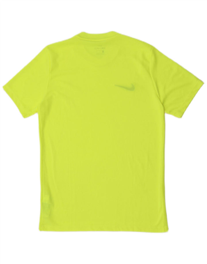 Nike Mens Dri Fit T-Shirt Top Medium Yellow Polyester