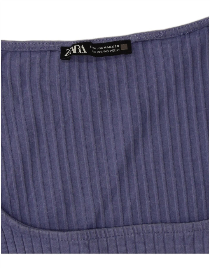 Zara Womens Long Sleeve Bodysuit UK 12 Medium Purple