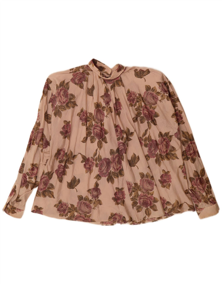 Rudi Valenti Womens Shirt IT 44 Medium Beige Floral