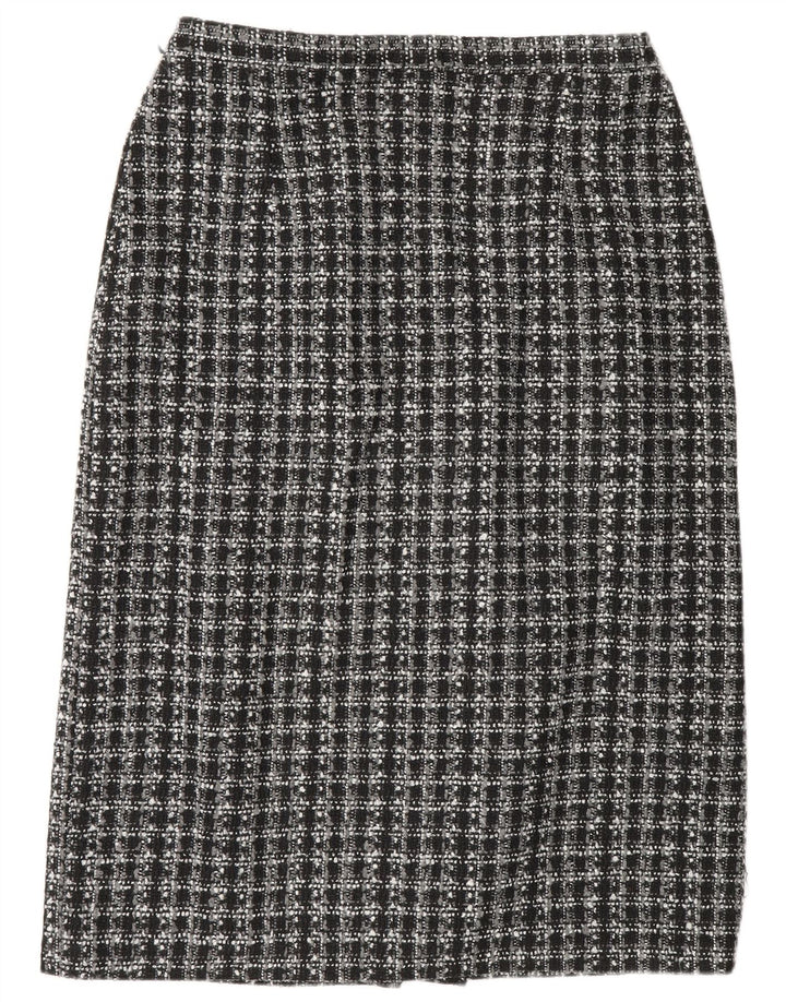 Klasse Womens Pencil Skirt UK 16 Large W32  Black Check Polyester