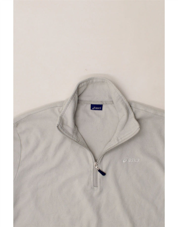 ASICS Womens Zip Neck Fleece Jumper UK 18 XL Grey Polyester Vintage Asics and Second-Hand Asics from Messina Hembry 
