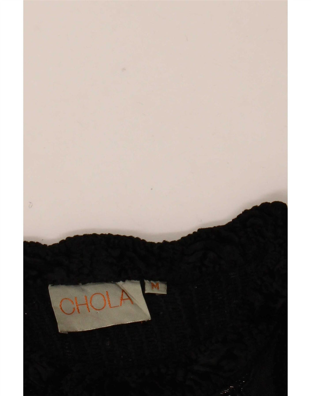 Vintage hæklet Crop Top til kvinder UK 14 Medium Black