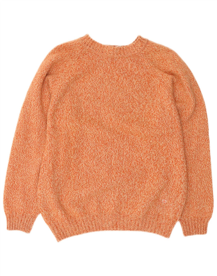 Ellesse Mens Crew Neck Jumper Sweater Large Orange Flecked Wool