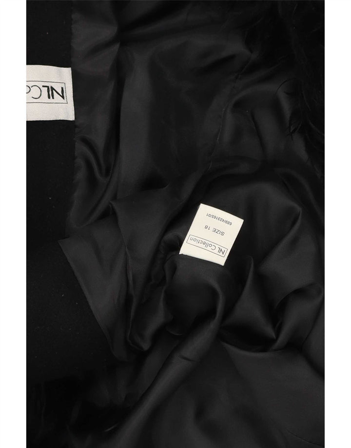 Jachetă Blazer Vintage pentru femei UK 18 XL Lână neagră