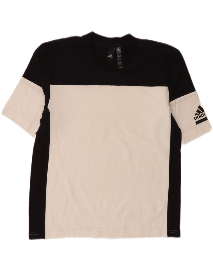 ADIDAS Mens T-Shirt Small White Colourblock Vintage Adidas and Second-Hand Adidas from Messina Hembry 