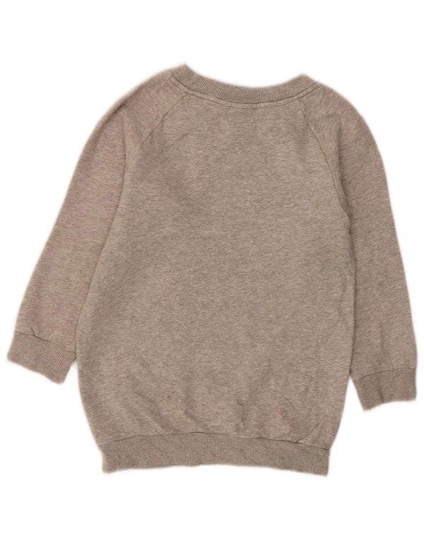 Adidas Girls Graphic Sweatshirt Jumper 7-8 år Grå Flecked Bomuld