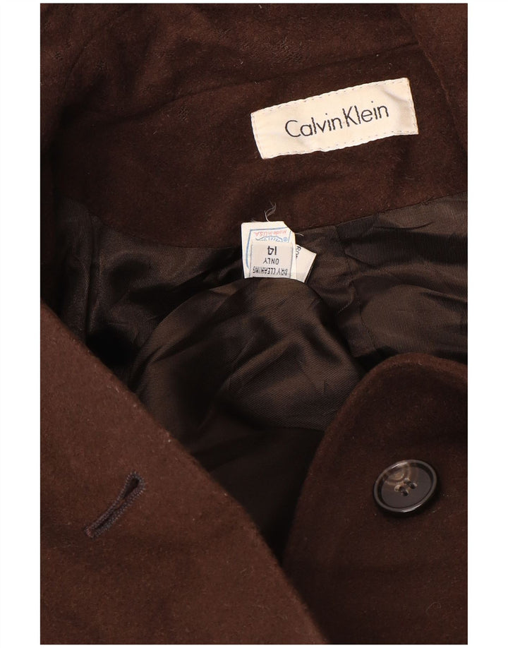 Calvin Klein Abrigo extragrande para mujer US 14 XL Lana marrón