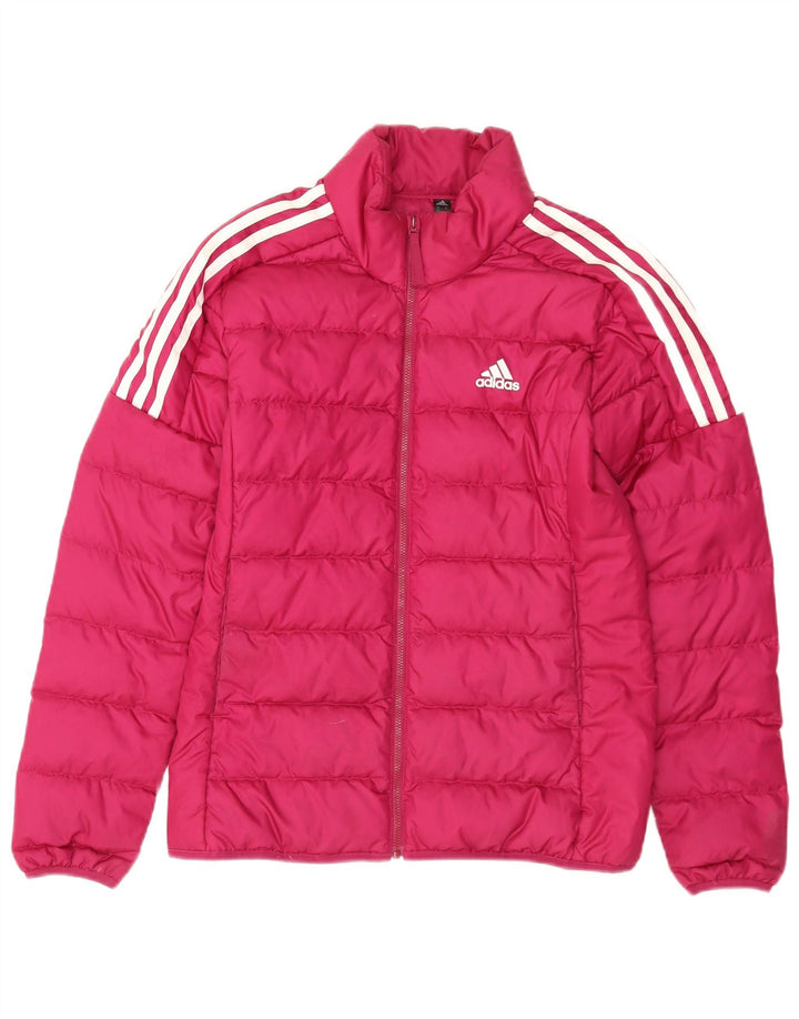Adidas Womens Padded Jacket UK 8/10 Small Pink Polyester