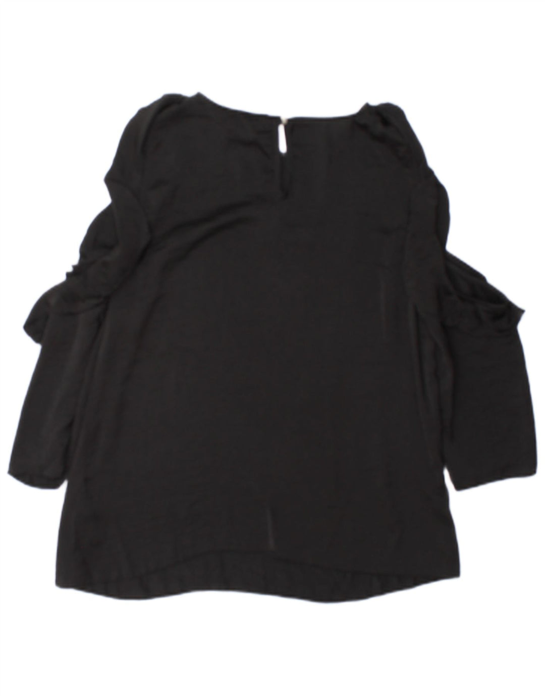 Lipsy Womens Long Sleeve Blouse Top UK 12 Medium Black Polyester