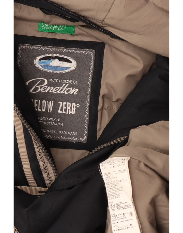 Giacca imbottita con cappuccio da uomo Benetton IT 54 2XL Poliestere nero
