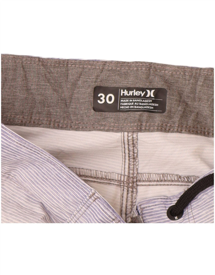 Pantaloncini da bagno grafici da uomo Hurley in poliestere color block grigio medio