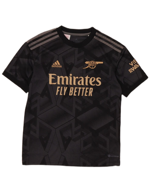 Adidas Boys Aeroready Graphic T-Shirt Top 11-12 Years Black Geometric
