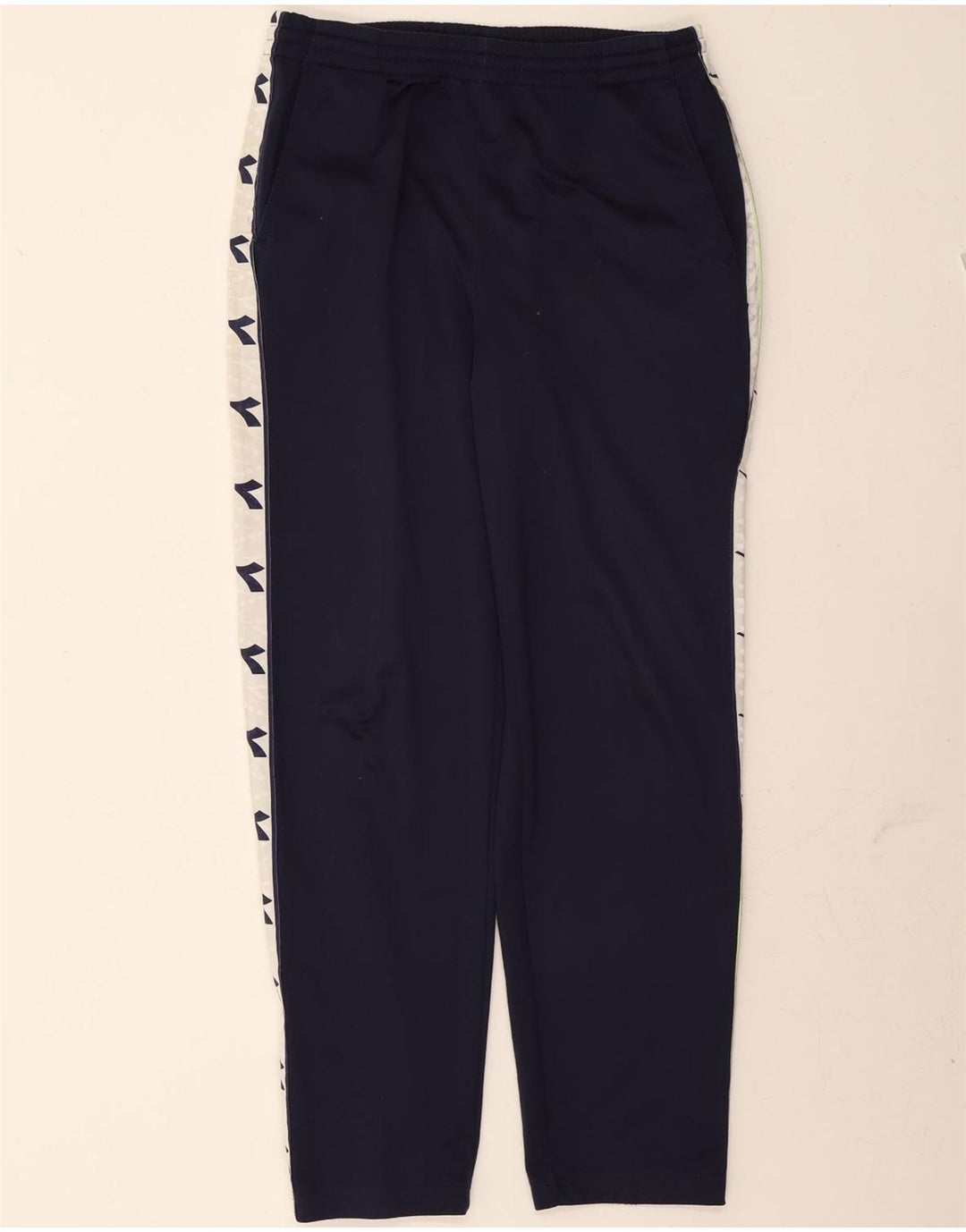 DIADORA Mens Tracksuit Trousers Small Navy Blue Colourblock Polyester Vintage Diadora and Second-Hand Diadora from Messina Hembry 