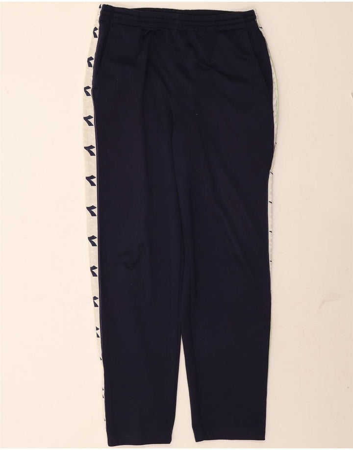 DIADORA Mens Tracksuit Trousers Small Navy Blue Colourblock Polyester Vintage Diadora and Second-Hand Diadora from Messina Hembry 