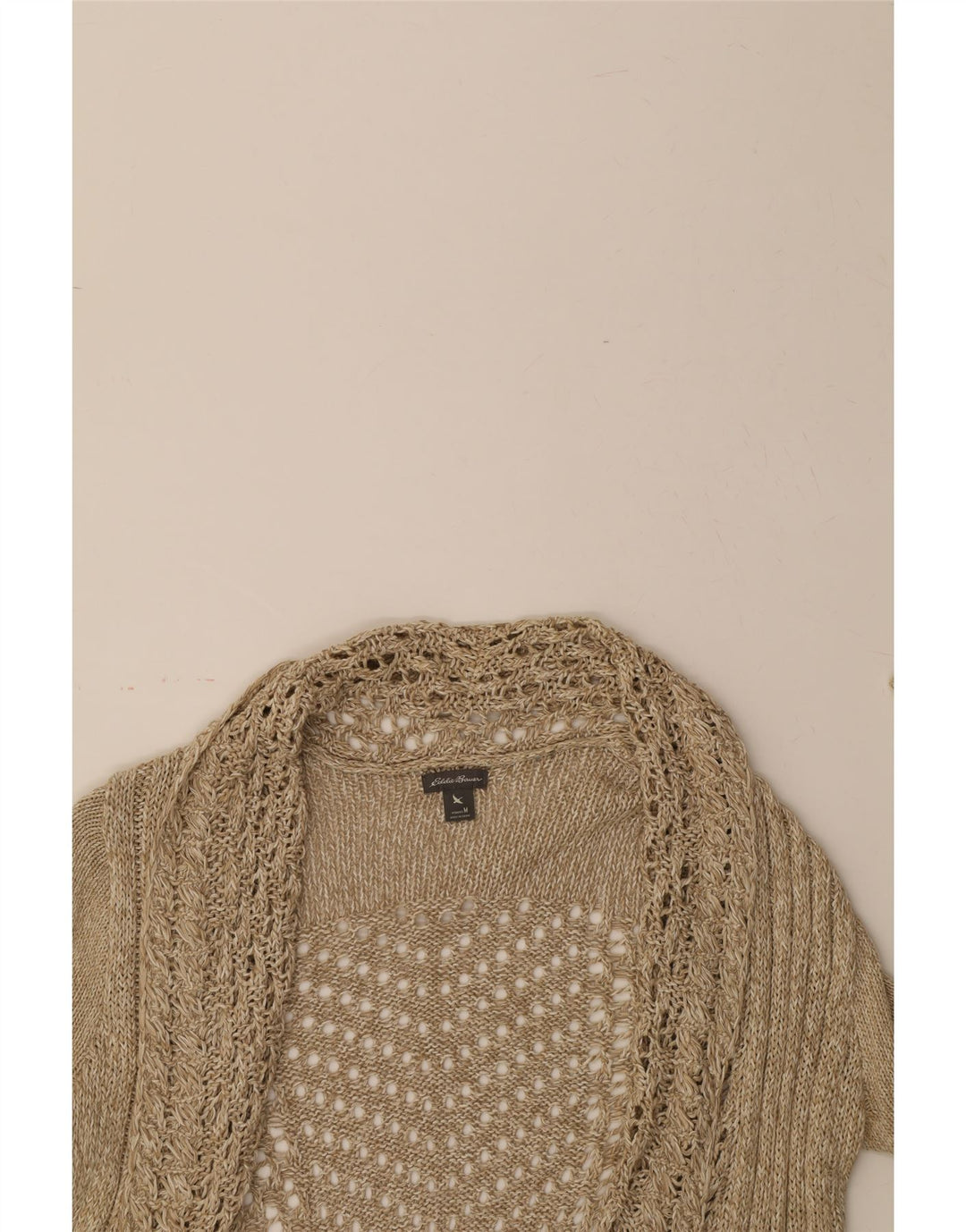 EDDIE BAUER Womens Longline Open Cardigan Sweater UK 14 Medium Beige Vintage Eddie Bauer and Second-Hand Eddie Bauer from Messina Hembry 