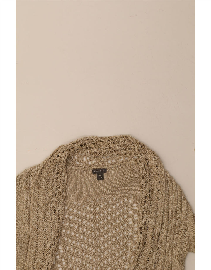 EDDIE BAUER Womens Longline Open Cardigan Sweater UK 14 Medium Beige Vintage Eddie Bauer and Second-Hand Eddie Bauer from Messina Hembry 