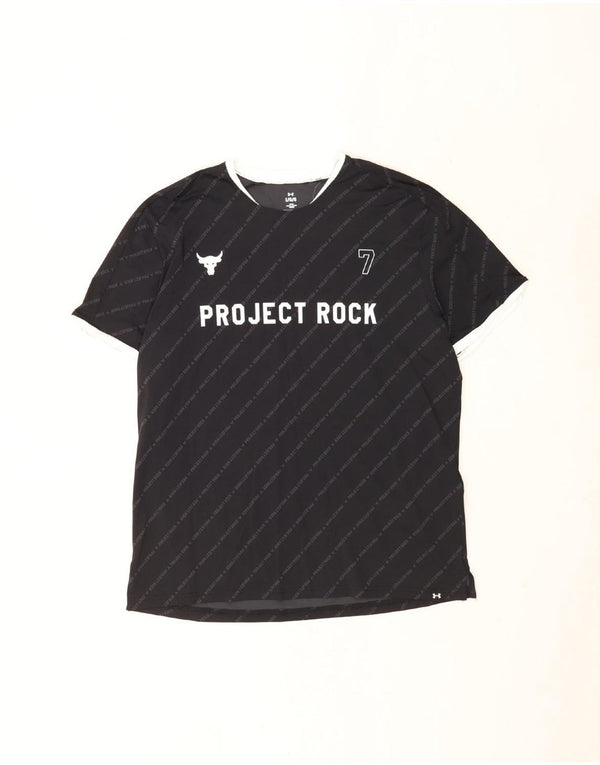 Under Armour Mens Graphic T-Shirt Top Large Black Striped Nylon Sports