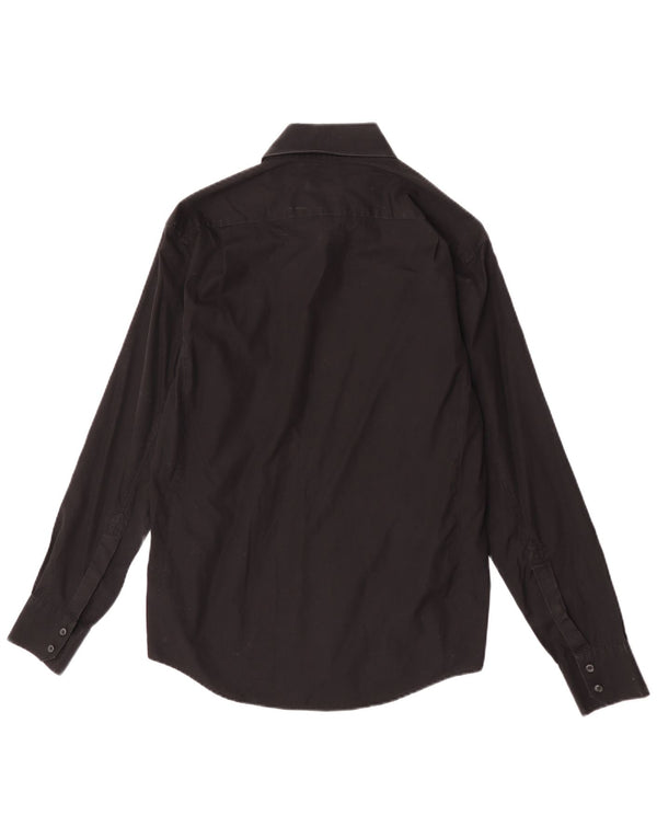 Reiss Mens Shirt Medium Black Cotton