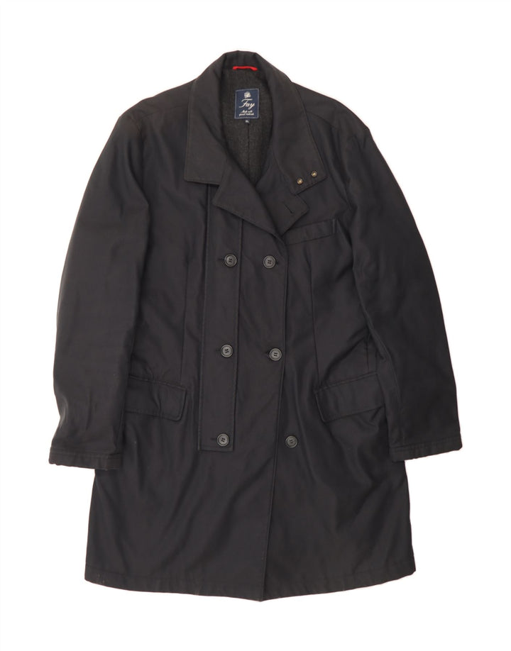 FAY Womens Double Breasted Coat UK 18 XL Black Vintage Fay and Second-Hand Fay from Messina Hembry 