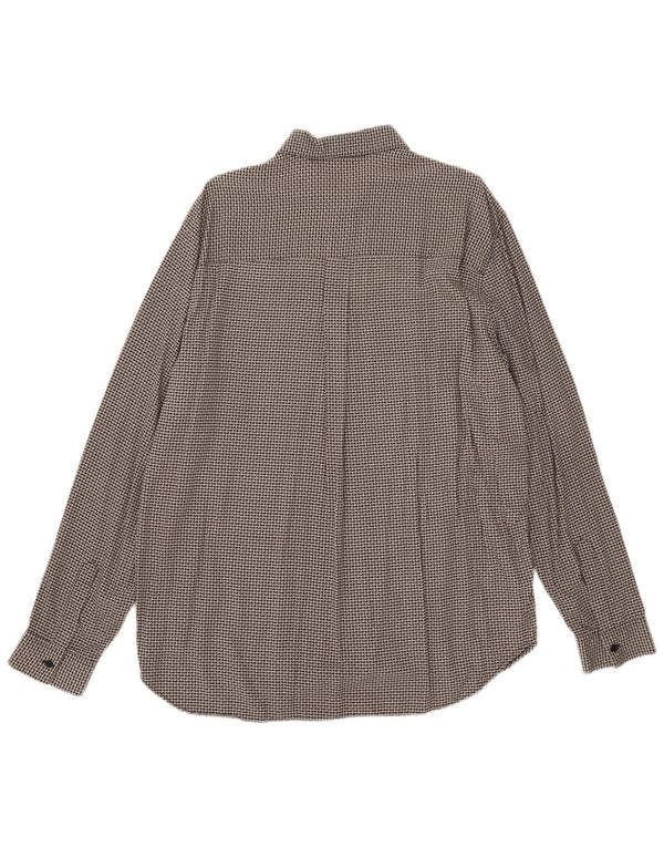 Camicia Vintage Uomo Large in Viscosa Pied De Poule Grigia