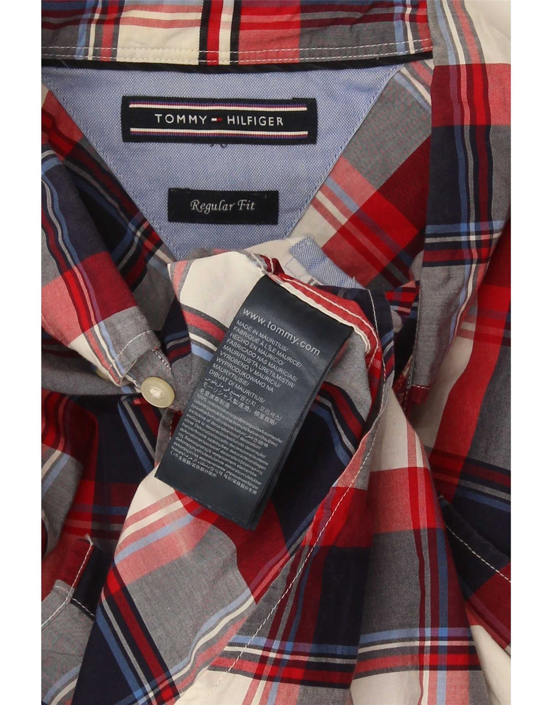 Tommy Hilfiger Herren-Hemd mit normaler Passform, mittelgroß, mehrfarbig, kariert, Baumwolle