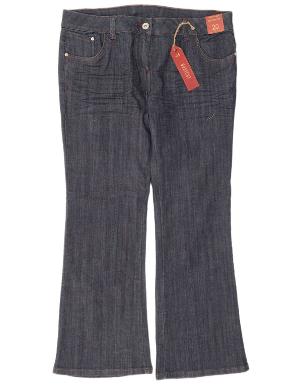 Dorothy Perkins Damen Bootcut Jeans UK 20 2XL W40 L31 Marineblaue Baumwolle