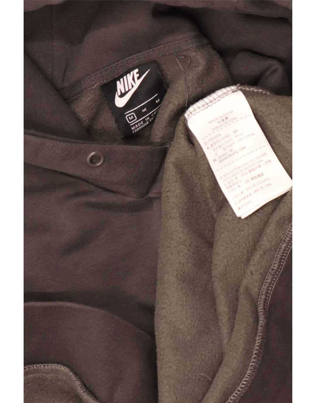 Nike Mens Hoodie Jumper Medium Grey Cotton