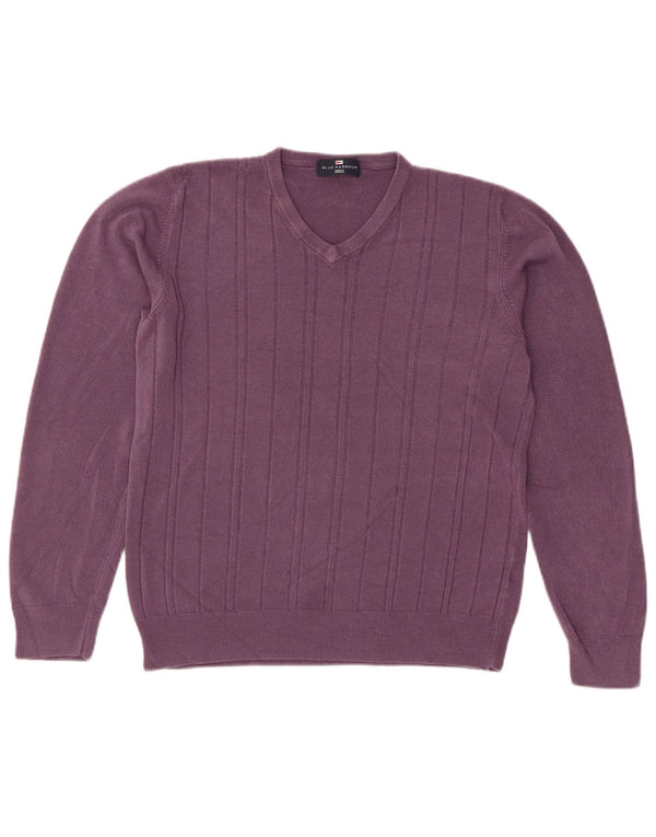 Marks & Spencer Womens V-Neck Jumper Sweater UK 14 Medium Purple