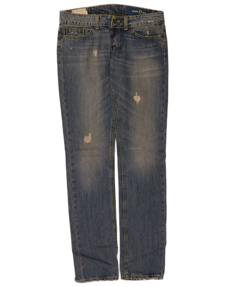 Dondup Jeans dritti invecchiati da donna W30 L34 cotone blu