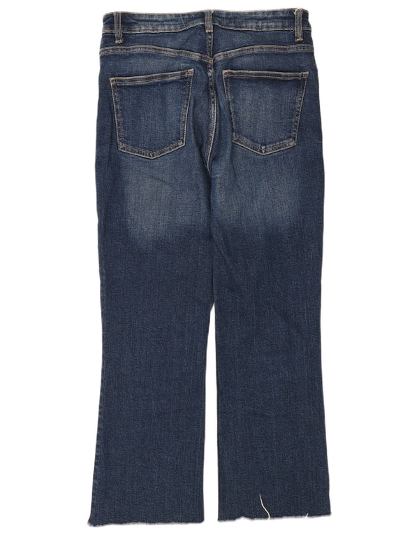 Zara Womens High Rise Cropped Jeans EU 36 XS W26 L25 Blå
