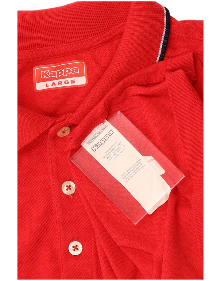 KAPPA Mens Polo Shirt Large Red Cotton