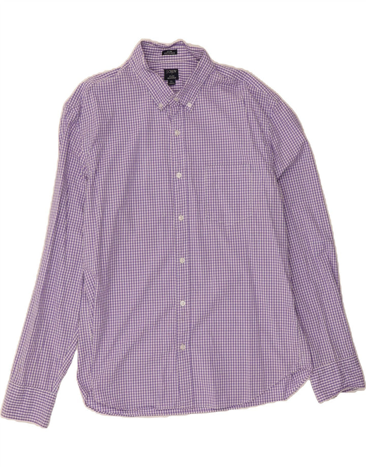 J. CREW Mens Flex Slim Shirt XL Purple Gingham Cotton Vintage J. Crew and Second-Hand J. Crew from Messina Hembry 
