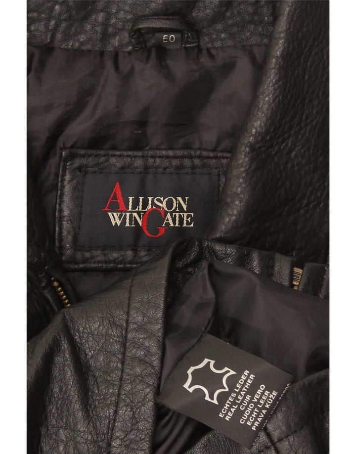 Allison Wingate Veste en cuir pour homme IT 50 Large Noir