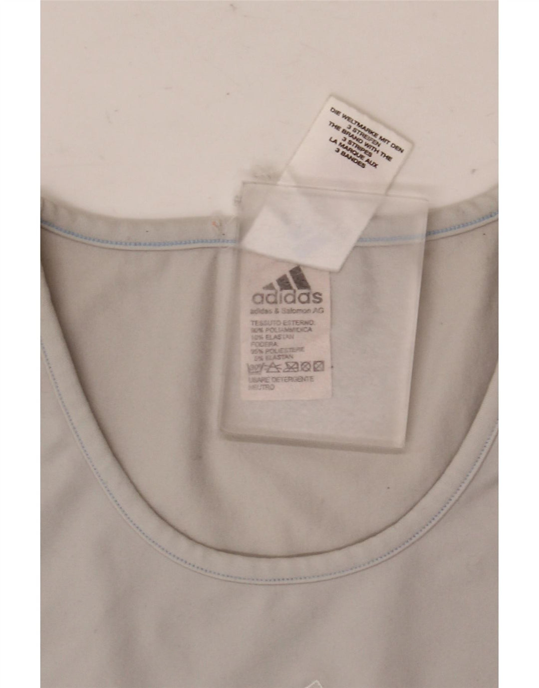 Adidas Womens T-Shirt Top UK 12 Medium Grey Polyamide