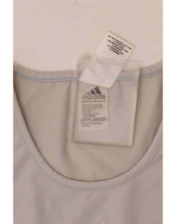 Adidas Womens T-Shirt Top UK 12 Medium Grey Polyamide