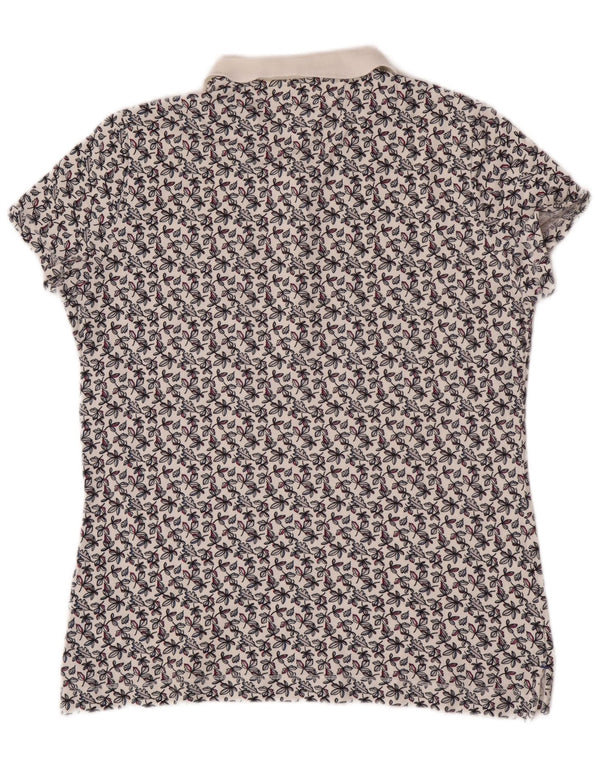 Tommy Hilfiger Damen Kurzarm-Poloshirt UK 20 2XL Weiß geblümt
